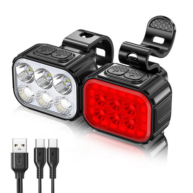 

INBIKE Велосипедный фонарь Передняя и задняя перезаряжаемая фара Мигающие велосипедные фонари для ночной езды на велосипеде Супер яркий велосипед Group Set