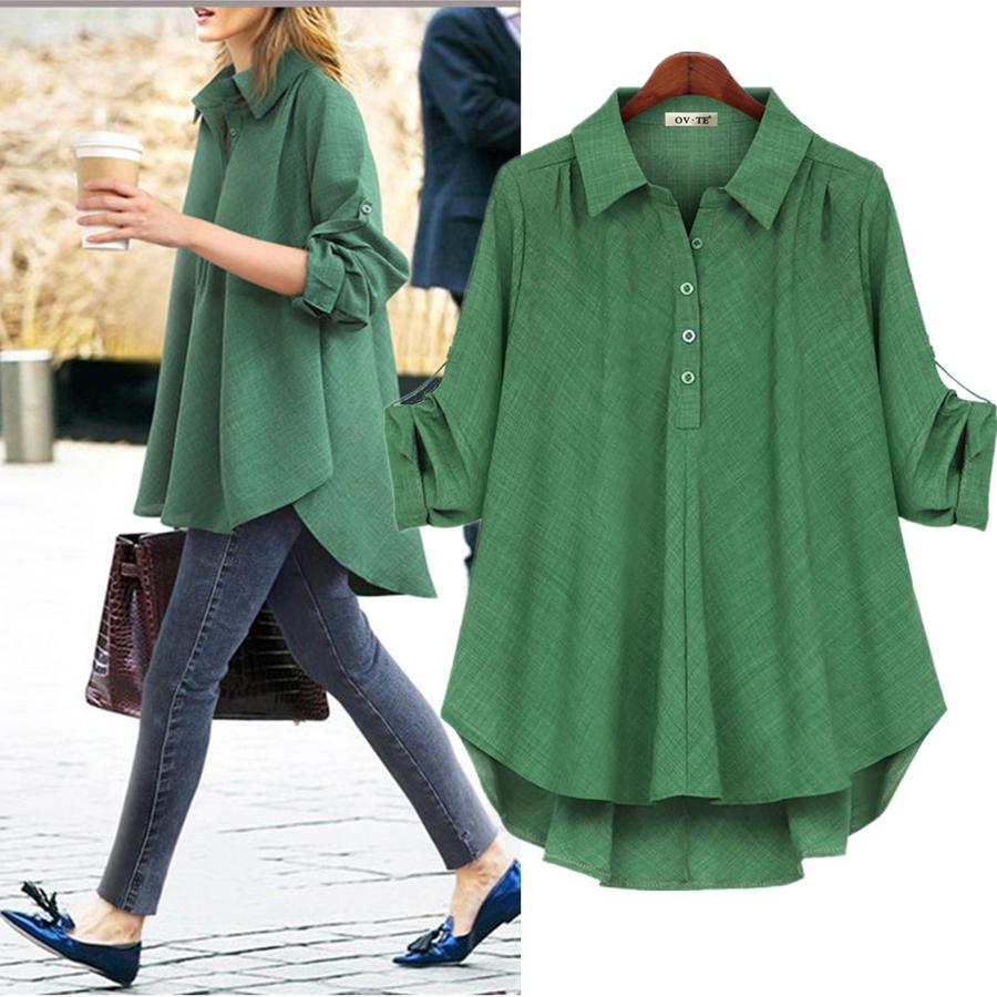 Women's Spring Autumn New Arrivals Double-Colored Fabric Shirt Loose Fit Plus Size Long Sleeve Versatile Top