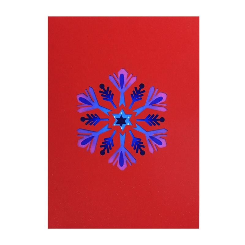 Festive Christmas Snowflake Pop up Card 3D Design with Vibrant Colors Christmas Greeting Card for Holiday