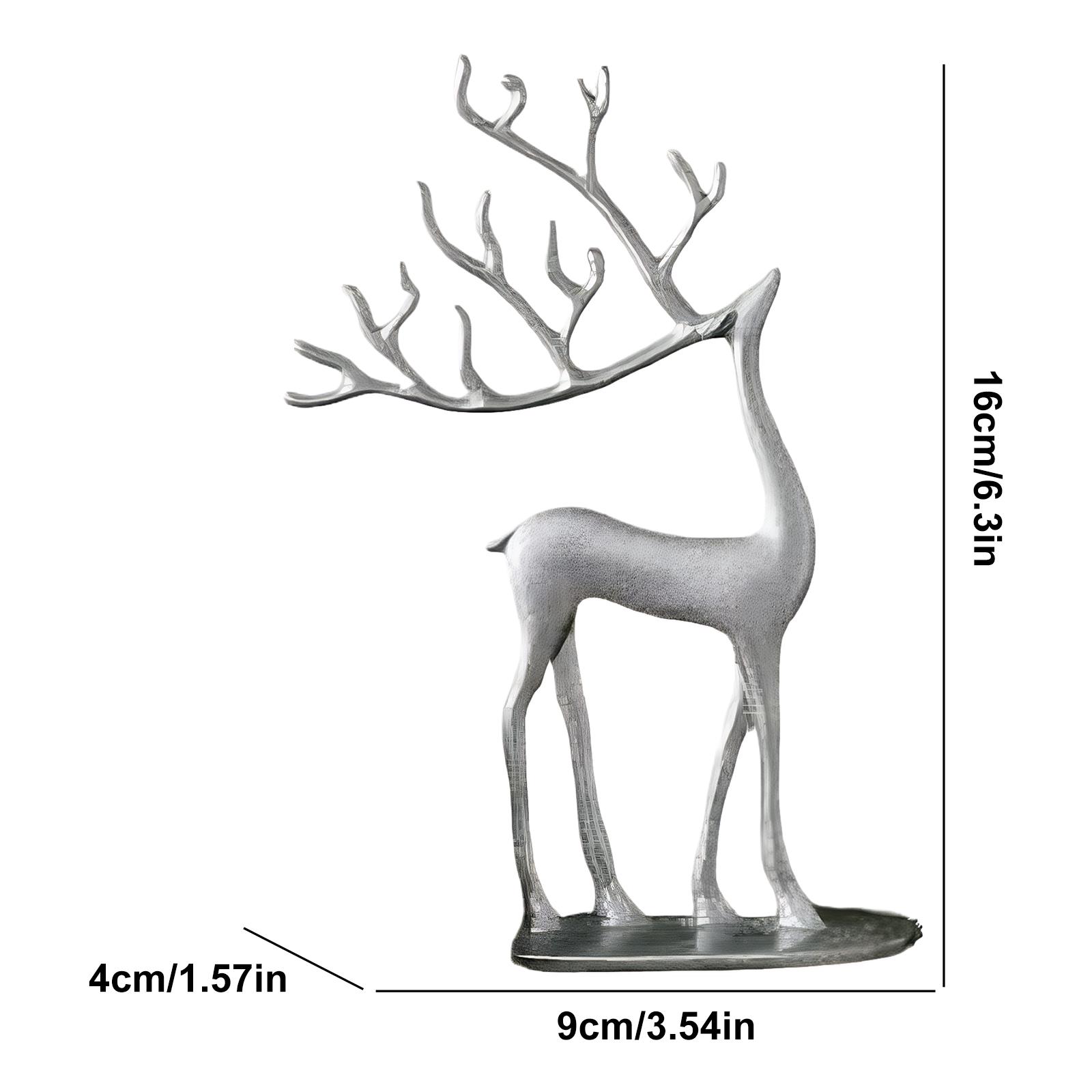 Рождественские украшения Декор с оленями Смола Современный рождественский декор Фигурка оленя Статуя оленя Элегантный декор для дома на праздник