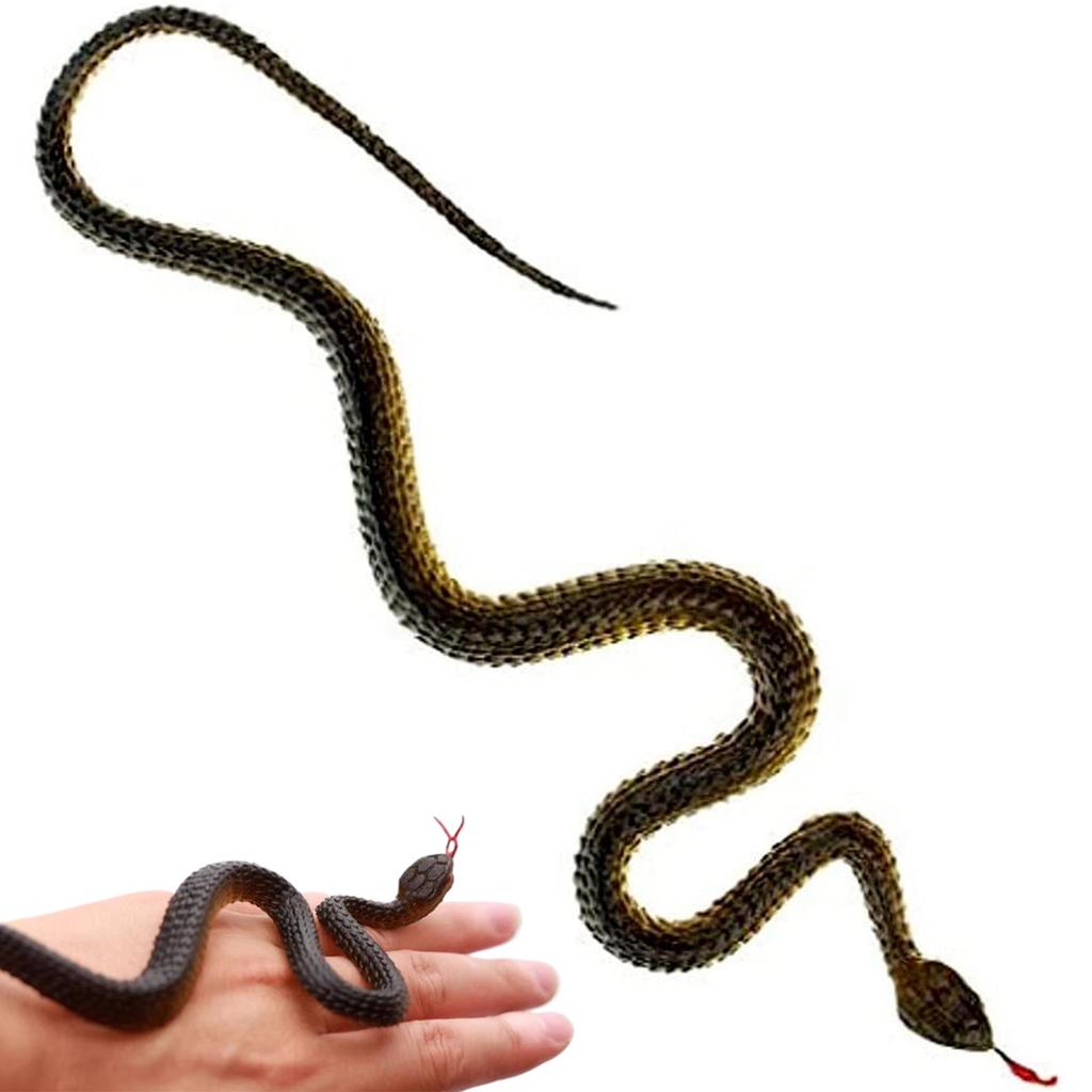 25cm Realistic Fake Snake Party Favors Black and Green Rubber Pranks Halloween Gifts for Kids and Adults Scary Prank Props