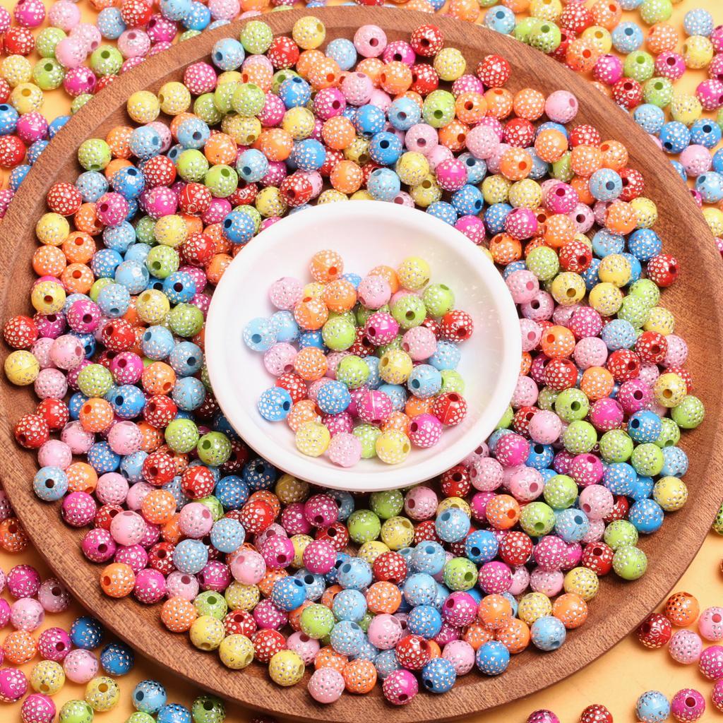 500 جرام حوالي 2500 قطعة قلادة سوار DIY Babysbreath أكريليك موضة 8 مم لامعة مجوهرات إكسسوارات خرز فاصل خرز فضفاض