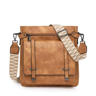 Mehrfachtaschen-Tragetasche für Reise-Damen, Retro-Einzelschulter-Multifunktions-Umhängetasche mit PU-Design für Pendler