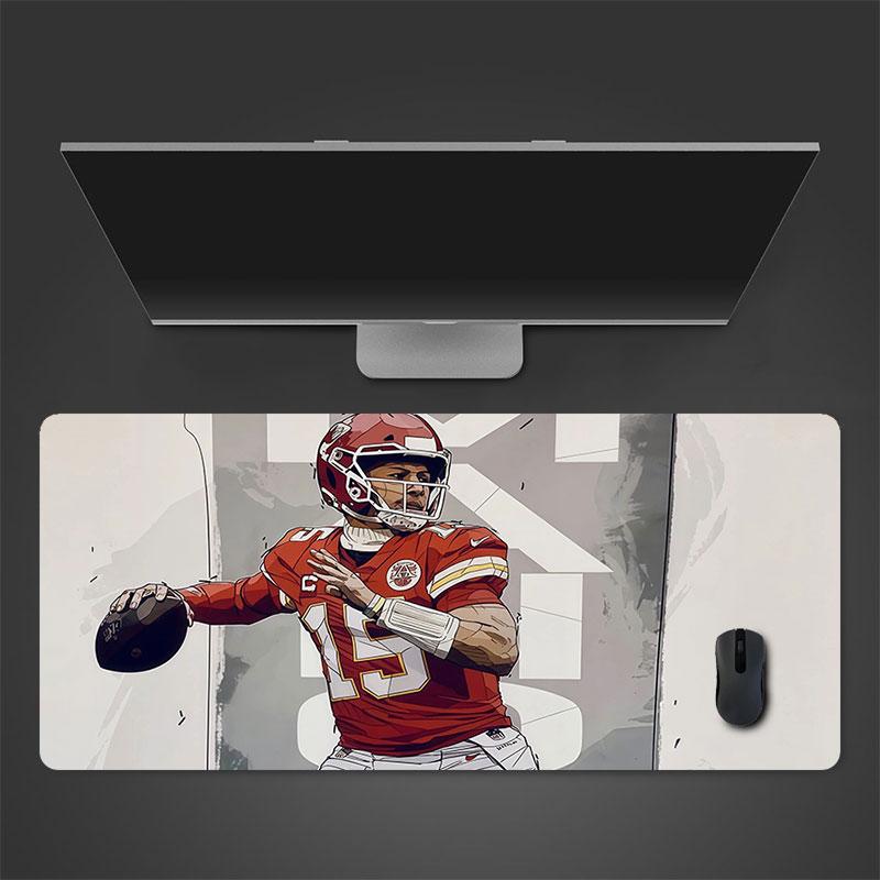 Patrick Mahomes Mouse Pad, Large Gaming Desk Mat, Non-slip XXL Mousepad for Laptop & Tablet, Mini PC Playmat with Stitched Edges