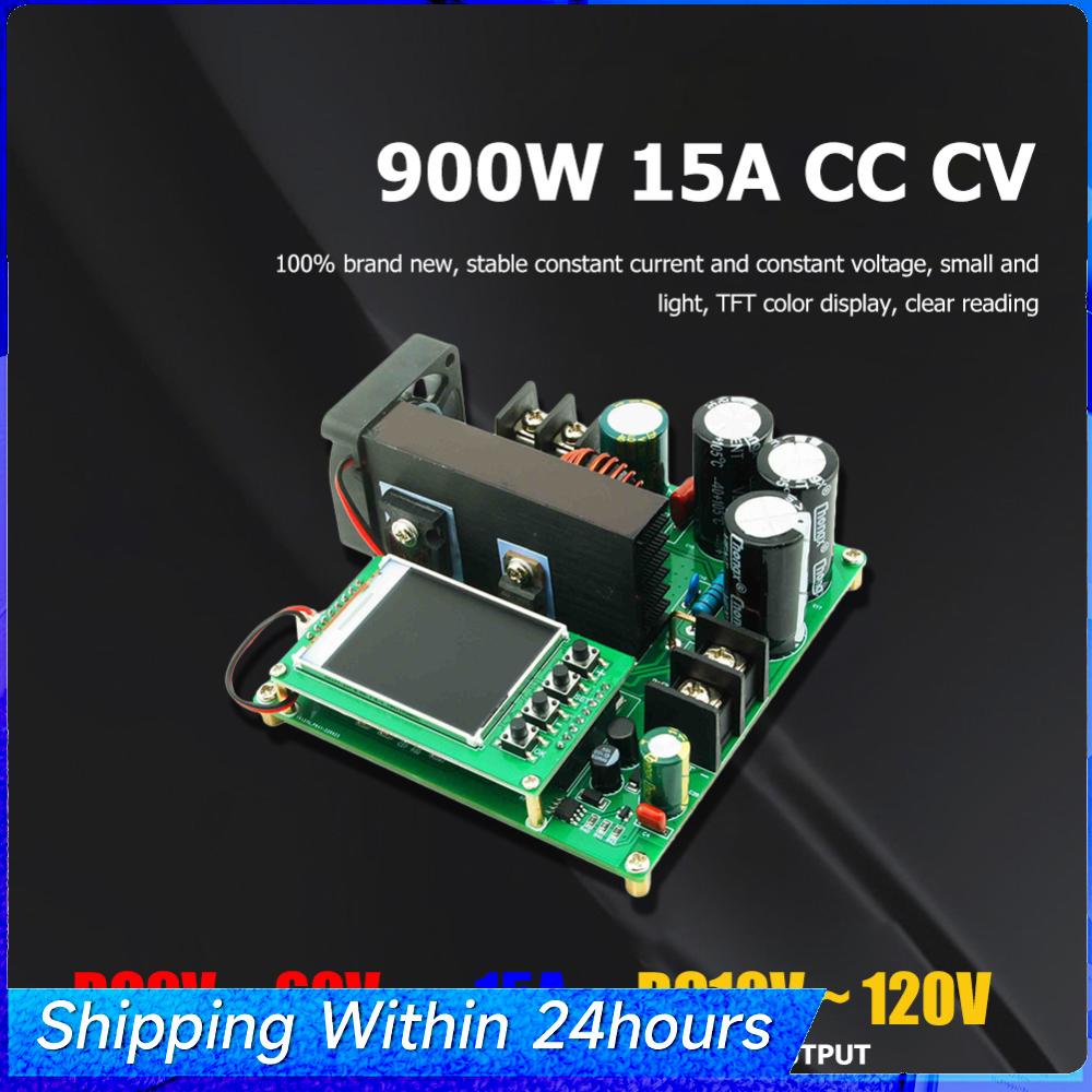 

900W 15A Boost Step Up Module TFT Digital Display DC-DC Step Up Converter 8-60V To 10-120V Constant Current Voltage for DIY China Mainland