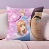 Anime M-My L-Love Story Pillow Case Anti-dustmite Pillowcase Invisible Zipper Silky Short Plush Sofa Cushion Cover