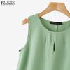 ZANZEA Lässiges, ärmelloses Tanktop für Damen mit Rundhalsausschnitt