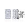 Dieuamour Silver 925 Simulated Diamond Blanc Square Earrings