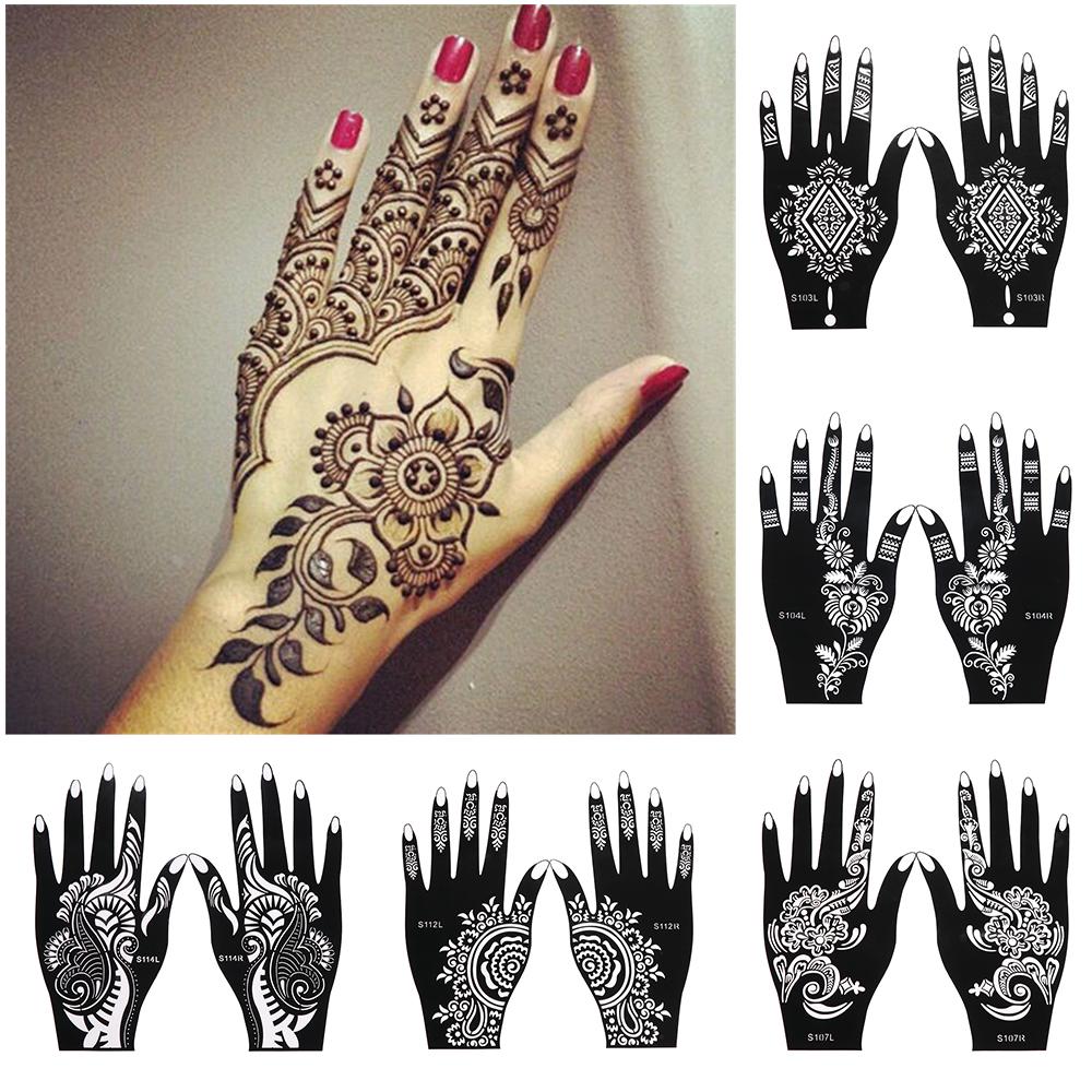 2025 Neues Professionelles Henna Schablone Temporäres Handtattoo Körperkunst Aufkleber Vorlage Hochzeit Werkzeug Blume Tattoo Schablone