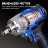 20V High-Torque Brushless Impact Wrench Kit - 370 Ft-lbs, 3,400 IPM, 1/2 Inch Cordless Electric Impact Gun with 6-Piece Drive