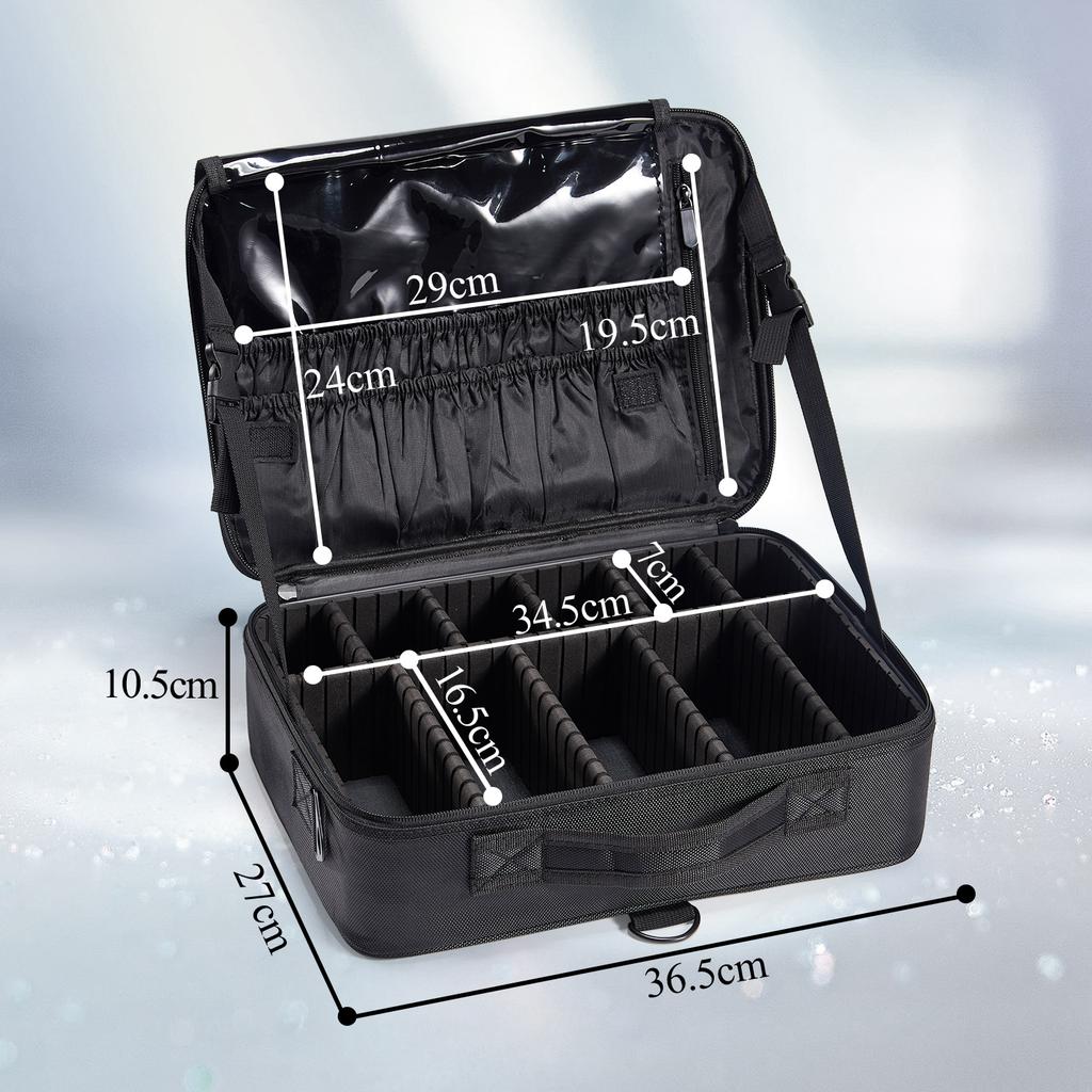 Professional Nylon Makeup Case Adjustable Shoulder Strap Portable Cosmetic Bag for Nail Hairdressing Accessories Makeup Storage