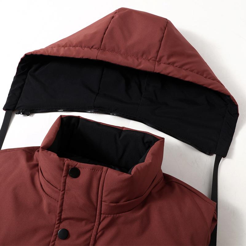 Plus Size L-5XL Fashion Winter Sleeveless Jackets Man Thick Black Outerwears Men's Warm Vest Hooded