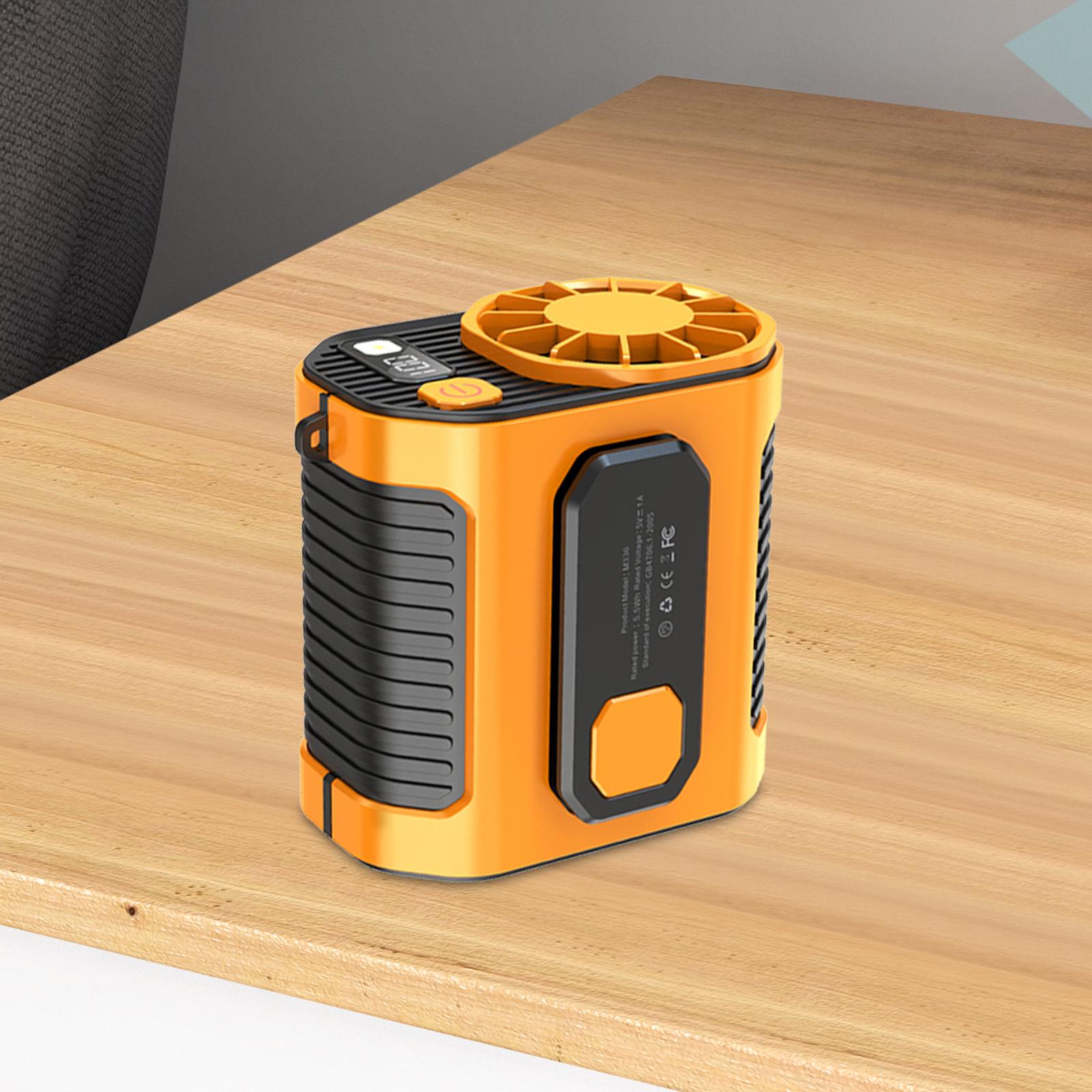 

Вентилятор с зажимом на талии, персональный вентилятор без рук для рыбалки, велоспорта, скалолазания оранжевый