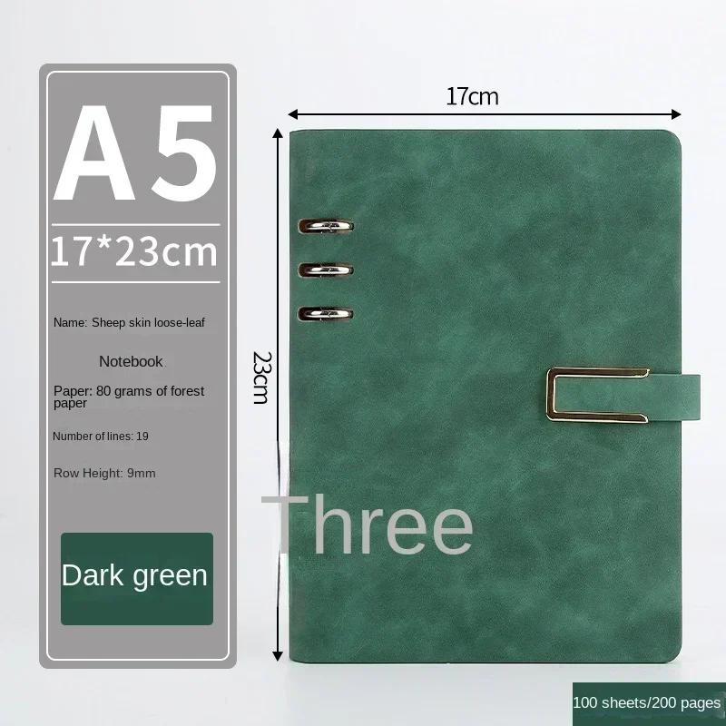 A5 Notebook Simple Office Gift Loose Leaf Vintage Planner Notebooks Creative Buckle Ring Thick Notepads Account Writing Pads