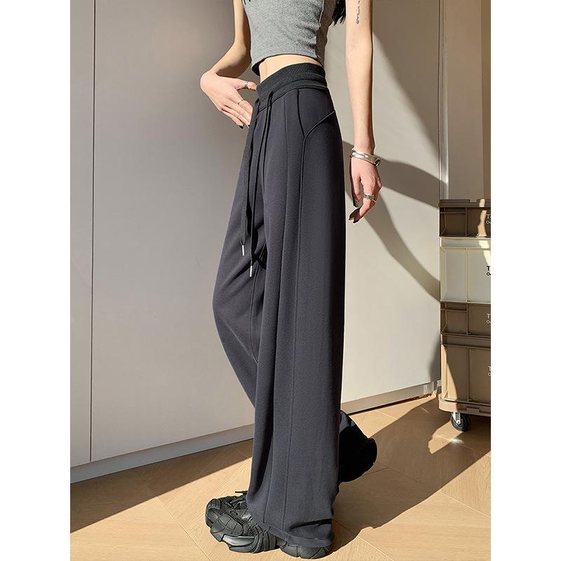 Women's Dark Gray Slimming Straight-Leg Sweatpants - Spring/Fall 2025