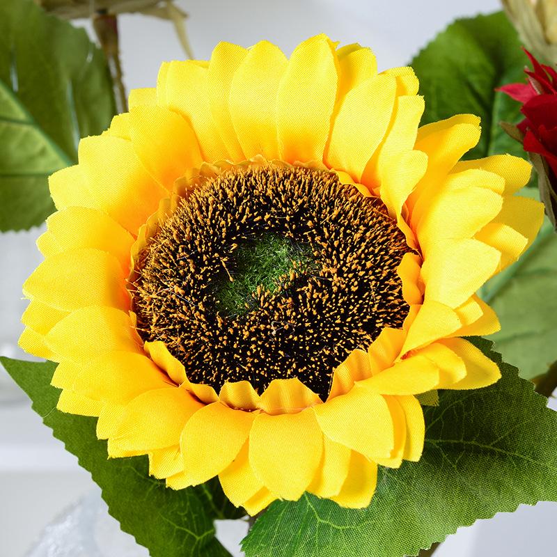 Simulated Sunflower Big Head Home Decoration Window Sill Shop Fake Flowers Silk Picnic Photography Props Vase Flower Bouquet