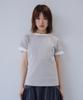 Ohesio Back Button Shirring T-Shirt, Khaki Gray