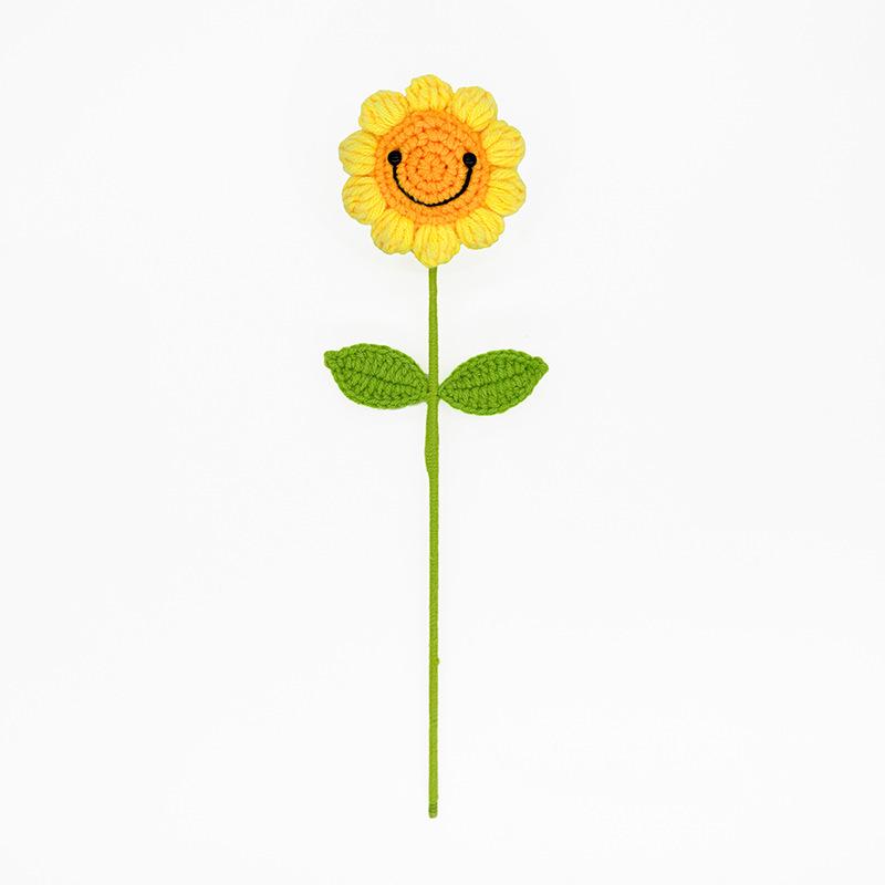 Hand-Knitted Wool Sunflower Bouquet: Perfect Graduation or Teacher's Day Gift