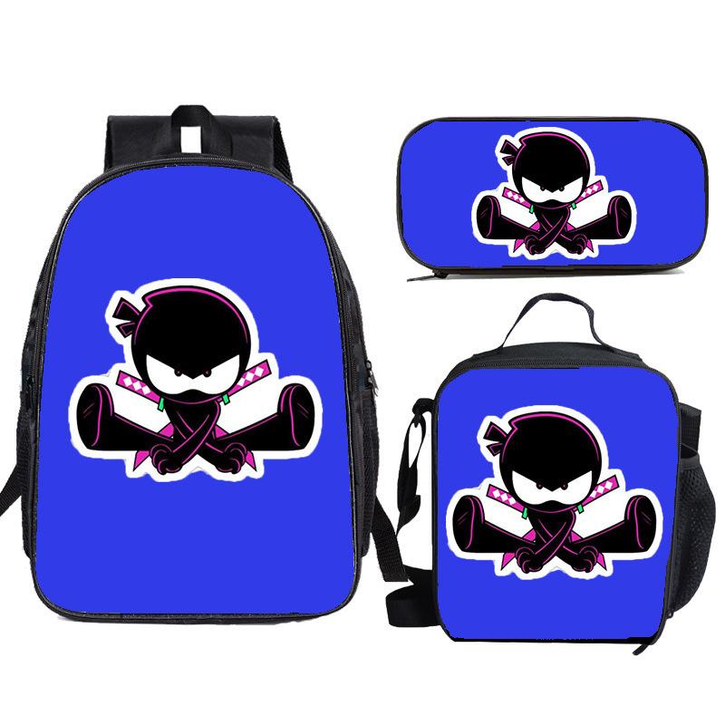 NINJA KIDZ 3-teiliges Set Kinder Schulrucksack mit Umhängetasche Federmäppchen Schultaschen für Jungen Mädchen Bestes Geschenk