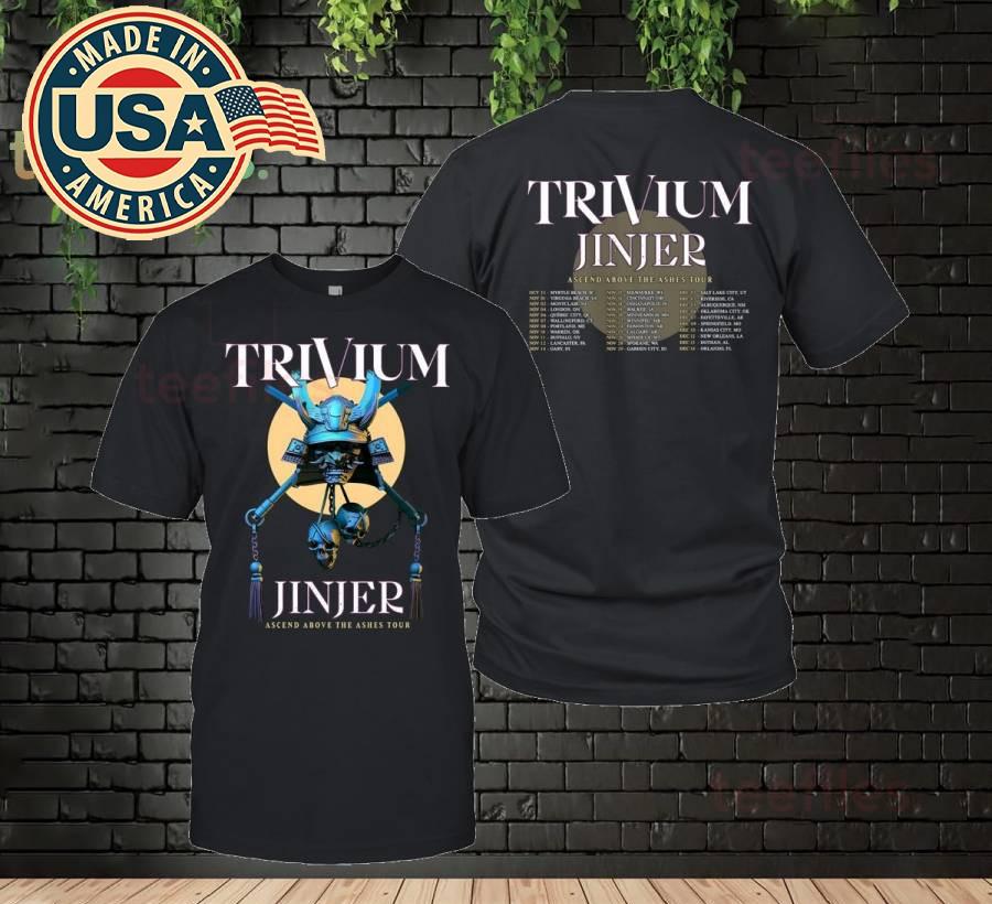 

Trivium Jinjer Ascend Above The Ashes Tour 2025 T Shirt Black All Size KK357 Unisex T-Shirt XXXL