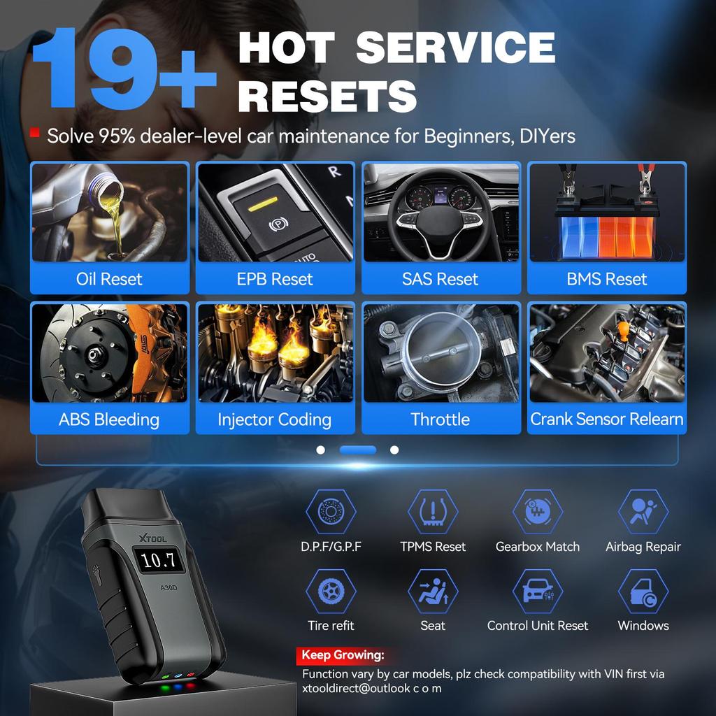 XTOOL Anyscan A30D Bluetooth OBD2 Scanner All Software Lifetime Free Update OBD 2 Diagnostic Tools 19 Resets FCA AutoAuth CAN FD