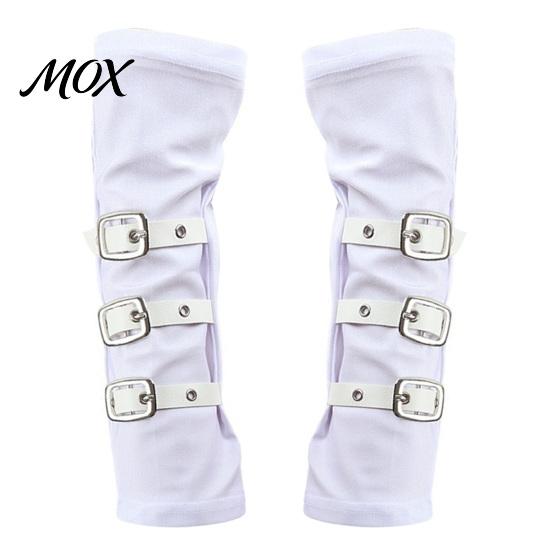 Unisex Fashion Gloves Goth Arm Warmers Fingerless for Women, Punk Metal Buckle Versatile Party Warmers, Gothic Steampunk Sleeves, Cosplay Accessories