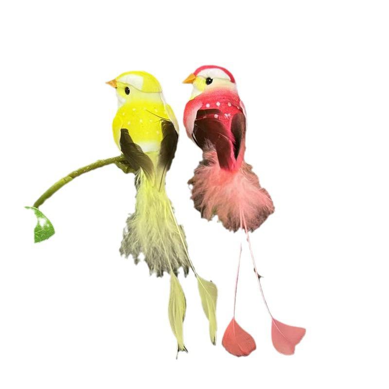 Cute Artificial Birds Fake Foam Animal Simulation Feather Birds Models Tit DIY Craft Home Garden Ornament Decoration