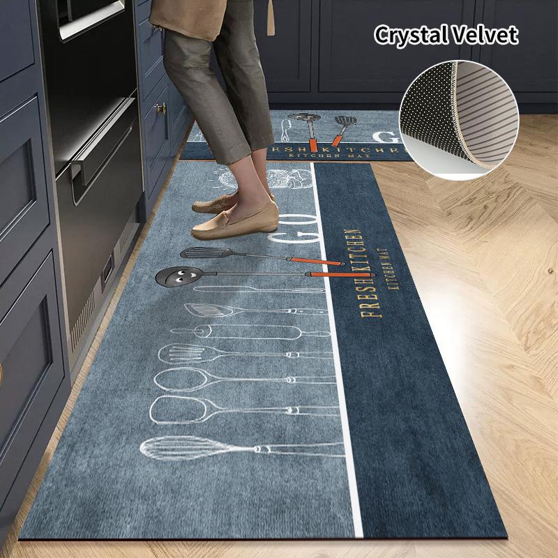 Nordic Modern Kitchen Floor Mat Home Entrance Doormat Living Room Carpet Anti-slip Bedroom Long Rugs Alfombras De Cocina