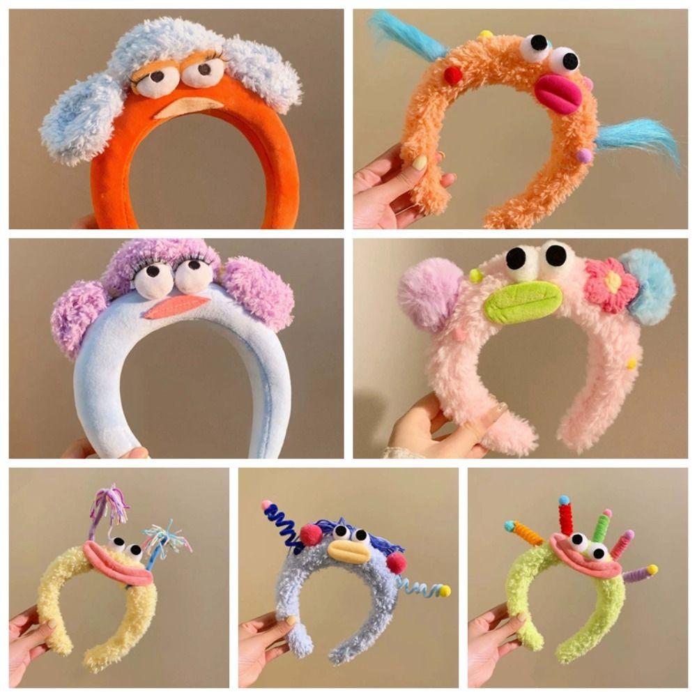 Colorful and Vibrant Big Eyes Plush Headband Hair Accessories Girls Cartoon Hairband  Women