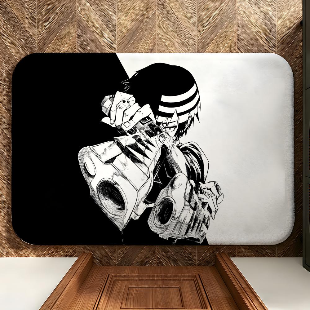 Anime S-Soul E-Eater Floor Mat Soft Flannel Floor Mat Suitable for Entryways, Living Rooms, Bedrooms, and Bathrooms