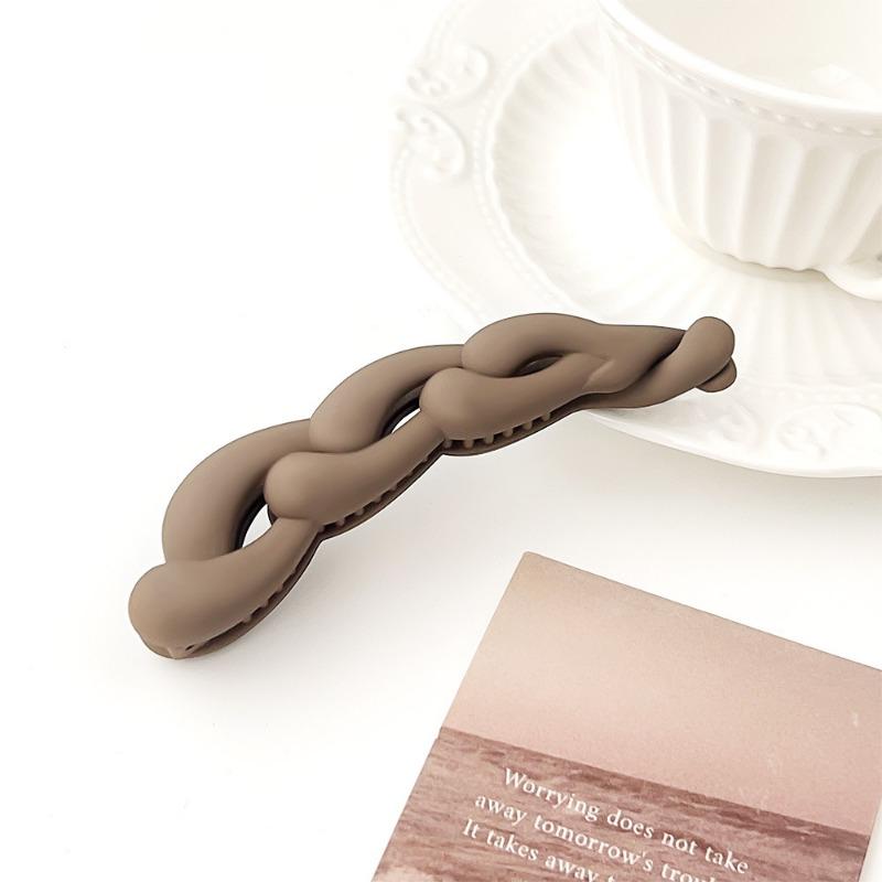 

Бант Зажим-банан Вертикальный зажим Элегантный стиль Фиксация хвостика Чудо-зажим Высококлассный женский аксессуар для волос Ma - Milk coffee