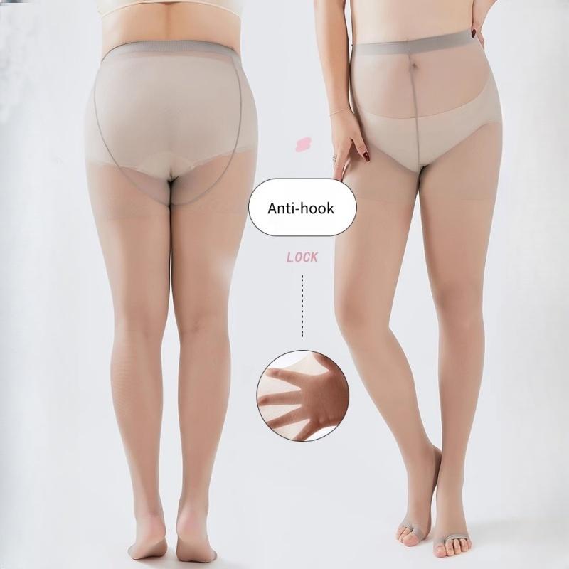 Übergröße Hochelastische Sandalenstrumpfhose Sommer Ultradünne Damen Sheer Nylon Strumpfhose mit offenem Zeh Anti-Haken Fußlose Strümpfe
