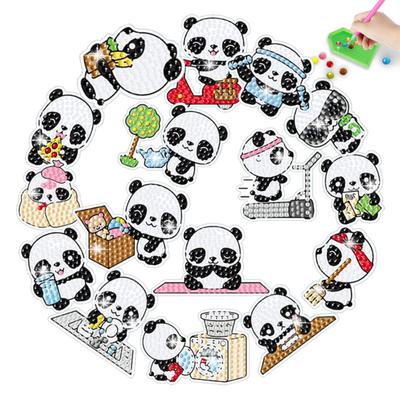 1 Set Cartoon Panda 5D Diamond Painting Stickers DIY Crafts Children Panda Exercise Art Sticker Home Ornament