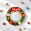 Crochet Christmas Wreath Ornaments Handmade Knitted Wreath Hanging Decoration with Bell for Xmas Tree Holiday Wall Home Decor