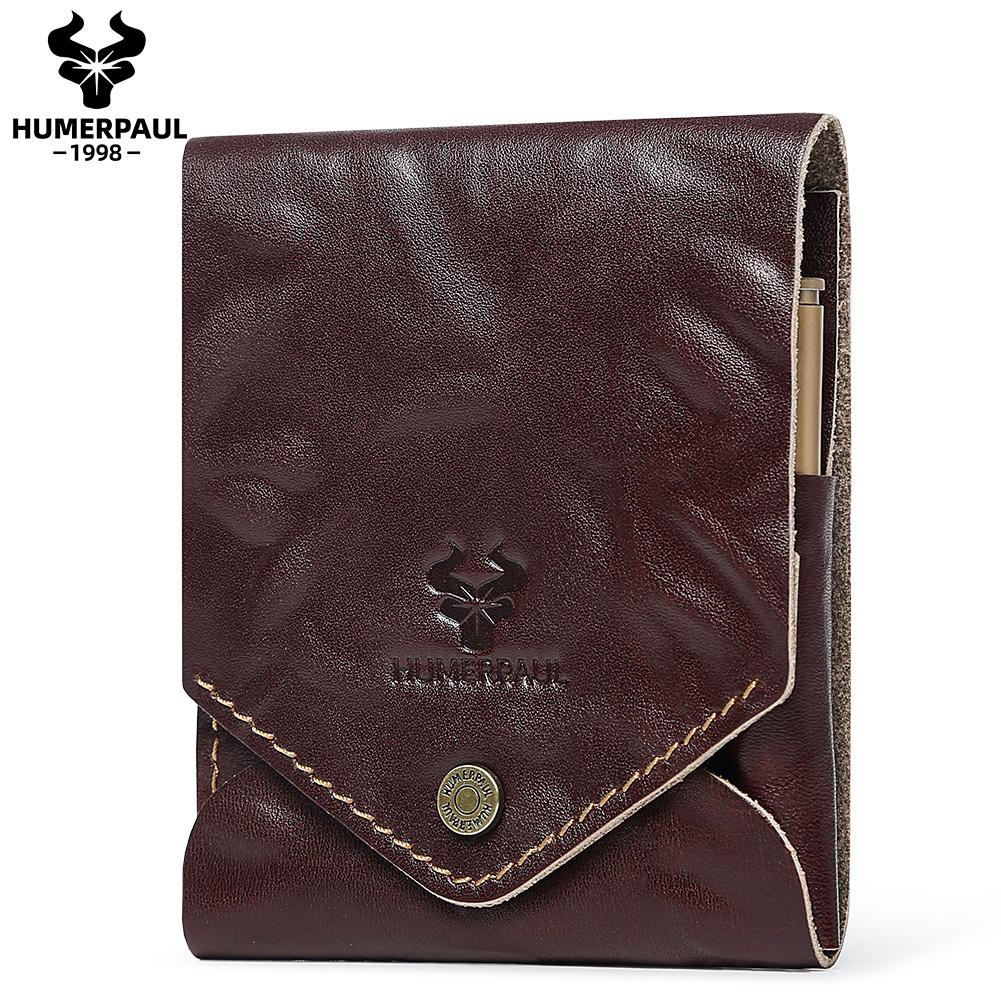 Humerpaul The First Layer of Cowhide Wallet Card Case Compact Exquisite Solid Color Casual Small Bag Portable