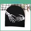 Street Style Schädel Handgestrickte Mütze Mit Warmem Acryl Für Männer Und Frauen