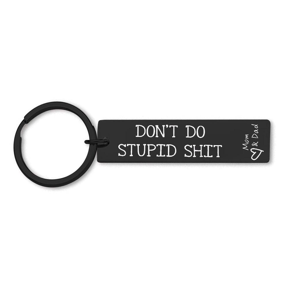 Creative Minimalist Keychain Spanish Key Pendant Metal Stainless Steel Laser Key Ring Stainless Steel Keychain for Backpack Bag Pendant
