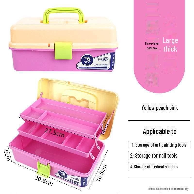 Large Capacity 3-Layer Transparent Art Tool & Pencil Storage Box