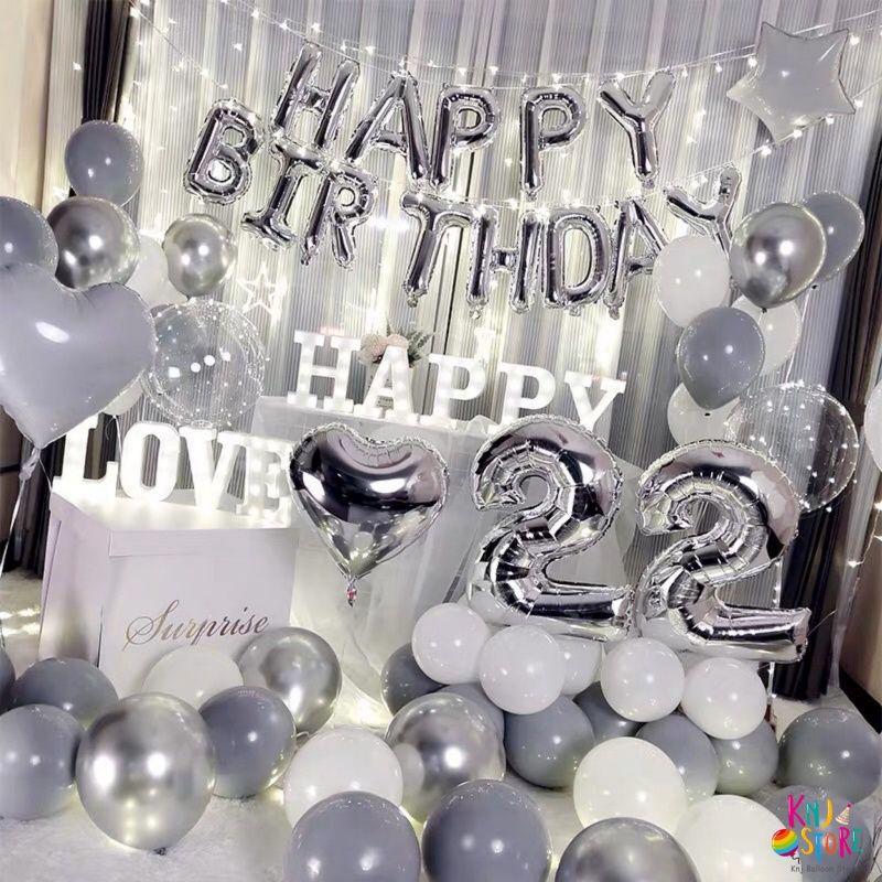 Romantic Birthday Surprise Decorations: Balloons and Background for Girls & Boyfriends