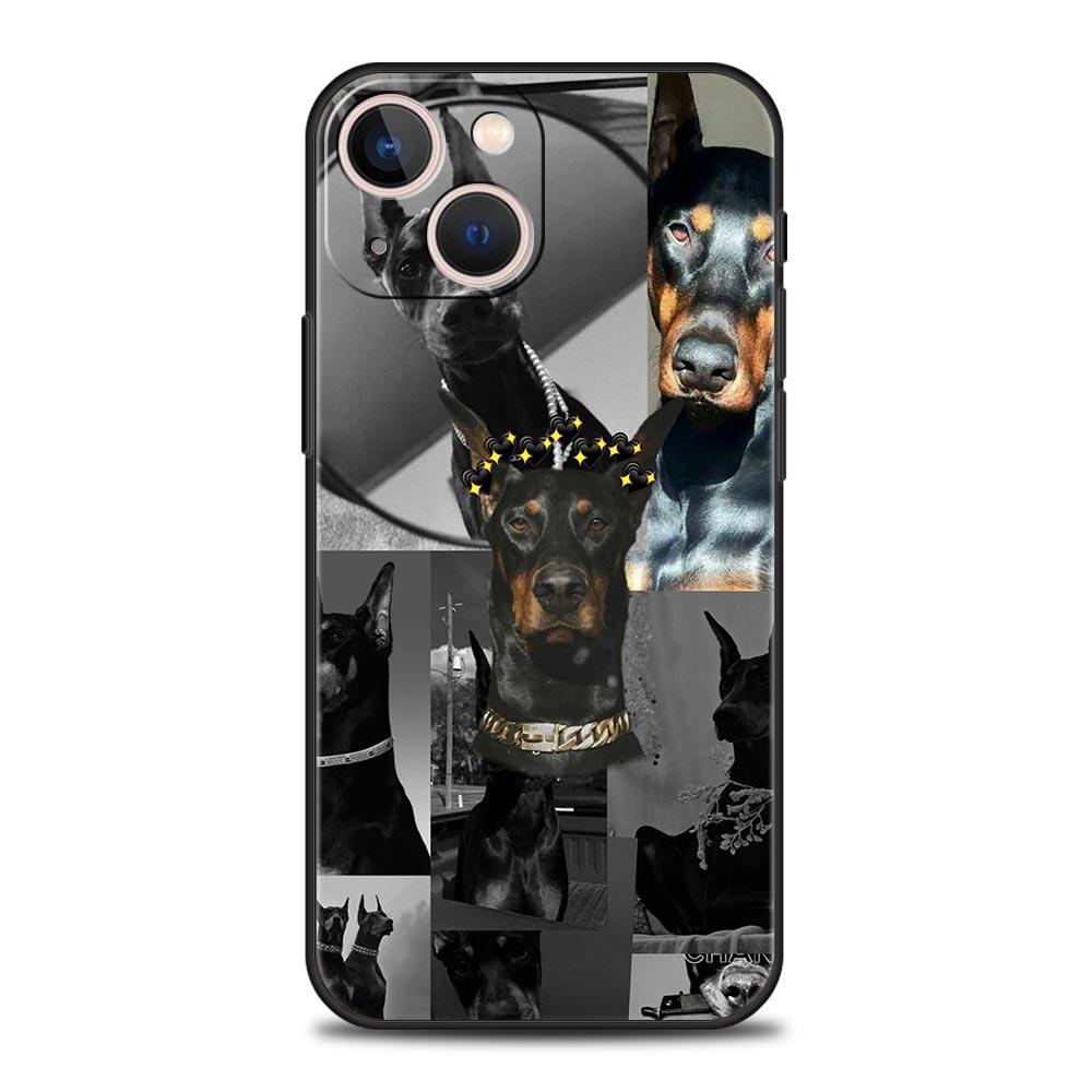 Doberman Dog Phone Case Cover for iPhone 17 16 15 14 13 12 11 Pro Max 17 Air Plus Shockproof Soft TPU Shell Fundas Capas Coque
