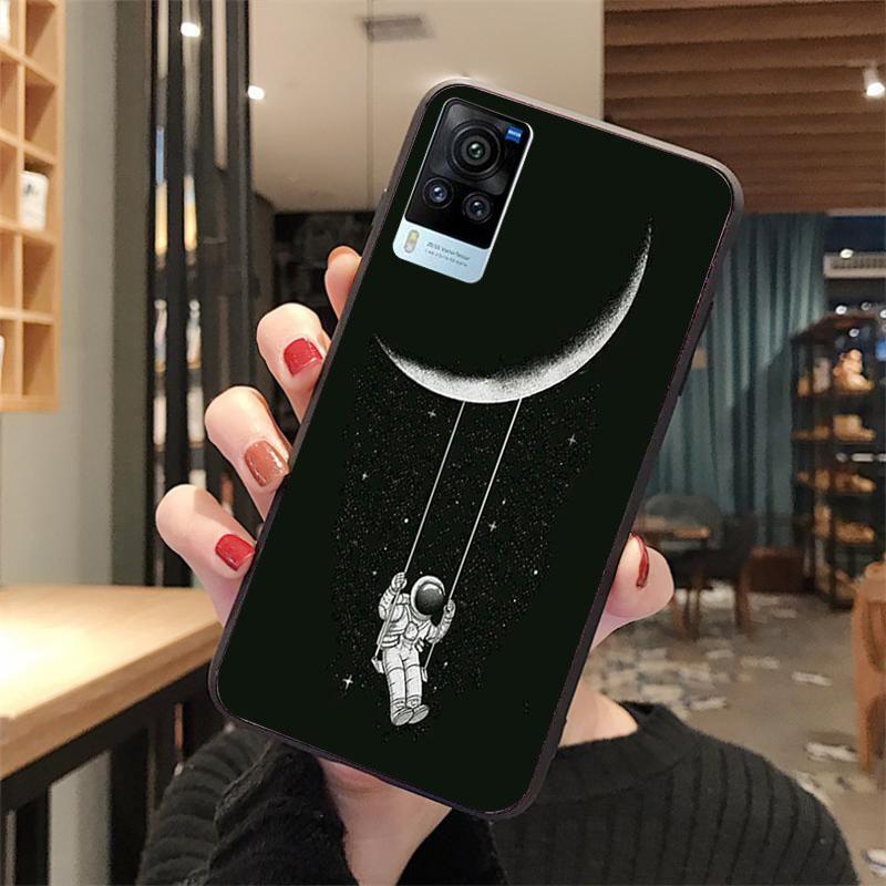 Moon Star Space Astronaut Phone Case for VIVO V21E V21 V23 V23E V2109 Y53S Y33S Y55 Y76 Y31 Y21 Y72 Y01 Y21S Y11S