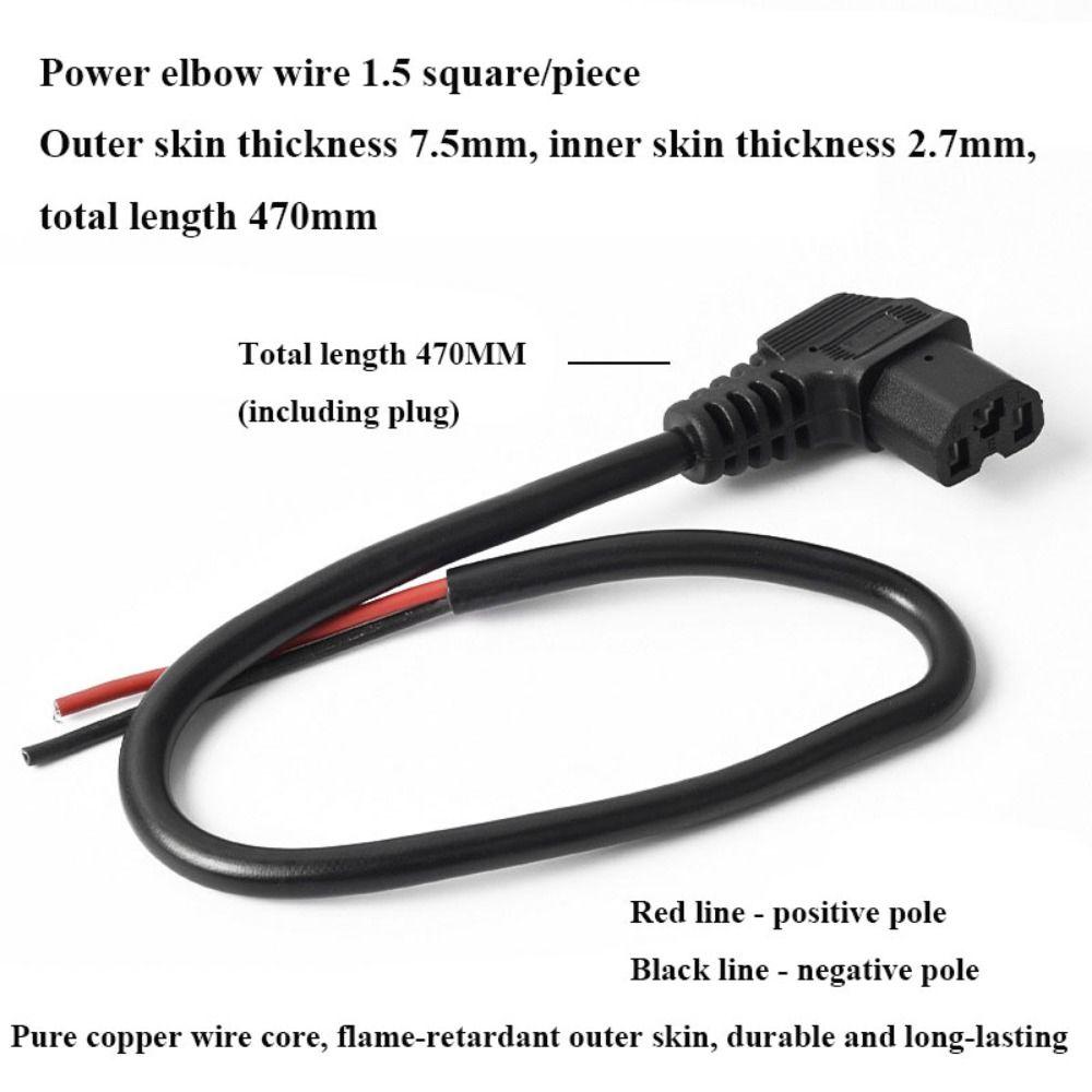 4 Styles Copper Core Charging Black Elbow Wire Male Female Socket  Electric Vehicle Bike