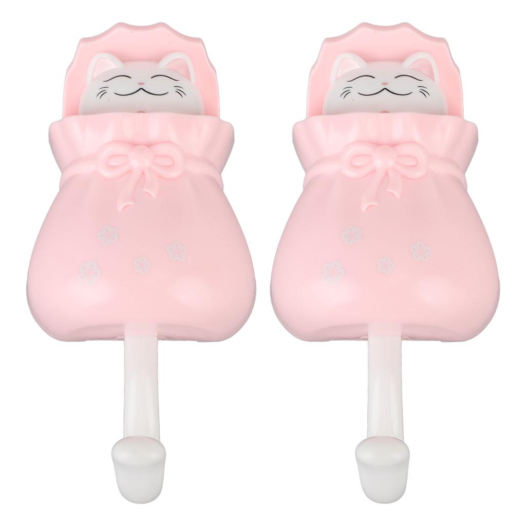 Cute Adhesive Hook Cartoon Cat Wall Mount Clothes Hanger Hook for Hat Coat Bag Towel