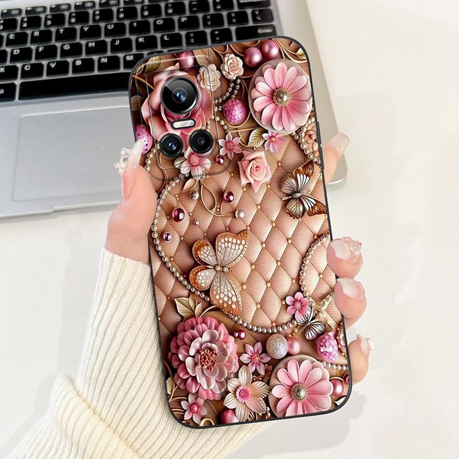 For Realme GT Neo 3 5G Case New Fashion Flower Shockproof Silicone Soft TPU Matte Cover For Realme GT Neo3 80W GTNeo3 Phone Bags