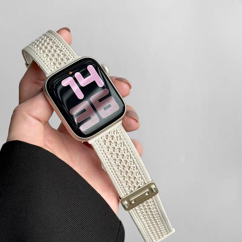 Magnetic Strap For Apple Watch Ultra 3 2 Bands 49mm 44mm 40mm 41mm 45mm 42mm 46mm Nylon Bracelet IWatch 11 10 9 8 7 6 5 4 SE 3