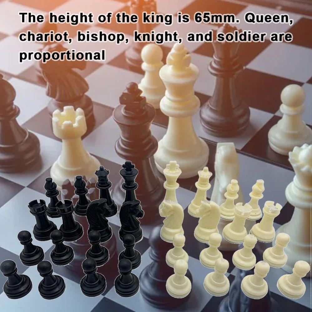 32PCS Delicate Black White Chess International Chess Game Word Chess Set  International Chess Tables