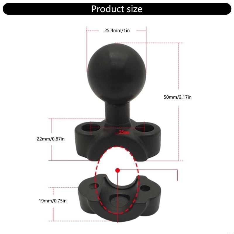 Y4UA Adjustable Clamp Ball Adapter with 360 Degree Rotating Suitable For Motorcycle Phone Holder Rack And Mirror Installation