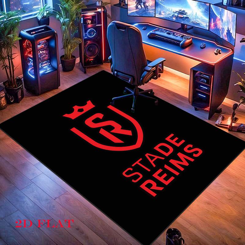 Stade de Reims poster Carpet Rug for Living Room Bedroom Home Sofa Decoration,Kids play Nonslip Floor Mat