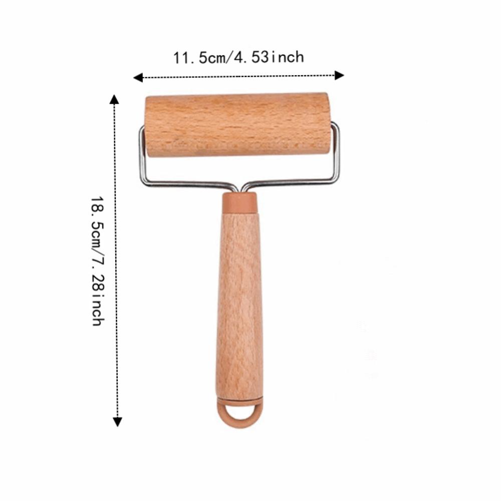 2pcs Easy To Clean Wood Dough Roller Ergonomic Handle Mini Pastry Roller  For Pizza Cake Bread