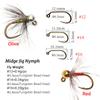6PCS Tungsten Beadhead Midge Jig Nymph Fast Sinking Fly Fishing Lure for Trout Grayling Euro Nymphing